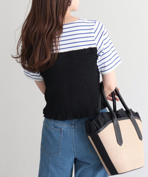 fredy emue（フレディエミュ）の「【WEB限定】ボーダー＋ビスチェ風プルオーバー（Tシャツ/カットソー・レディース・ブラック系その他/ブルー系その他・38）」の11枚目の写真
