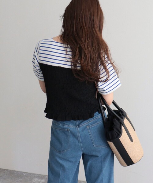 fredy emue（フレディエミュ）の「【WEB限定】ボーダー＋ビスチェ風プルオーバー（Tシャツ/カットソー・レディース・ブラック系その他/ブルー系その他・38）」の12枚目の写真
