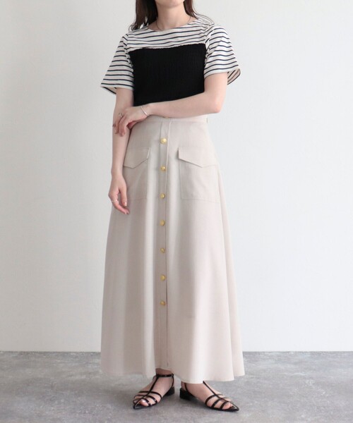 fredy emue（フレディエミュ）の「【WEB限定】ボーダー＋ビスチェ風プルオーバー（Tシャツ/カットソー・レディース・ブラック系その他/ブルー系その他・38）」の18枚目の写真