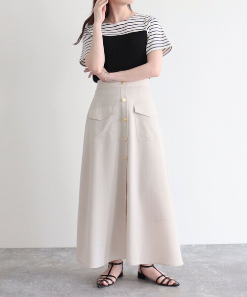 fredy emue（フレディエミュ）の「【WEB限定】ボーダー＋ビスチェ風プルオーバー（Tシャツ/カットソー・レディース・ブラック系その他/ブルー系その他・38）」の19枚目の写真