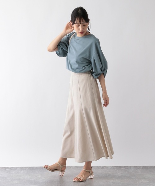 akiranaka エナメルフレアスカート GLOBAL WORK（グローバルワーク）の「お手入れらくらくフレンチ