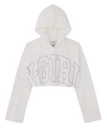 X-girl | LOGO HOODED CROPPED TOP(パーカー)
