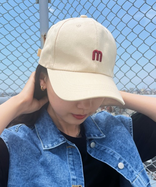 CLEA(クレア)の「【全5色】m字フロント刺繍キャップ(キャップ・レディース・ブルー/アイボリー/ブラック/オレンジ/イエロー・FREE)」の21枚目の写真
