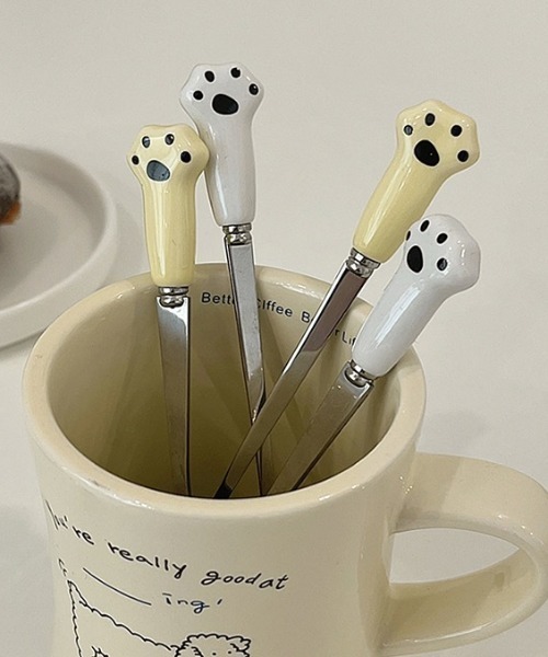 Made in I（メイドインアイ）の「アニマルカトラリー２本セット（カトラリー・レディース・ホワイト/ピンク/アイボリー/ブラック・FREE）」の3枚目の写真