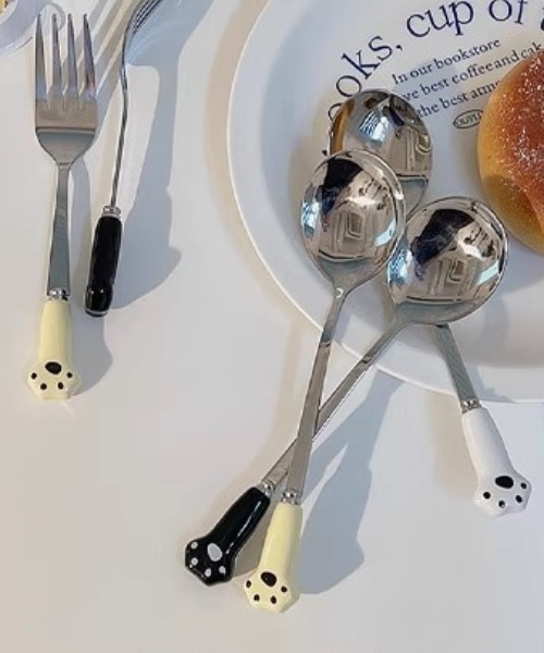 Made in I（メイドインアイ）の「アニマルカトラリー２本セット（カトラリー・レディース・ホワイト/ピンク/アイボリー/ブラック・FREE）」の4枚目の写真