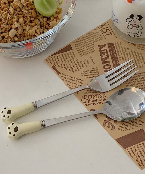 Made in I（メイドインアイ）の「アニマルカトラリー２本セット（カトラリー・レディース・ホワイト/ピンク/アイボリー/ブラック・FREE）」の15枚目の写真
