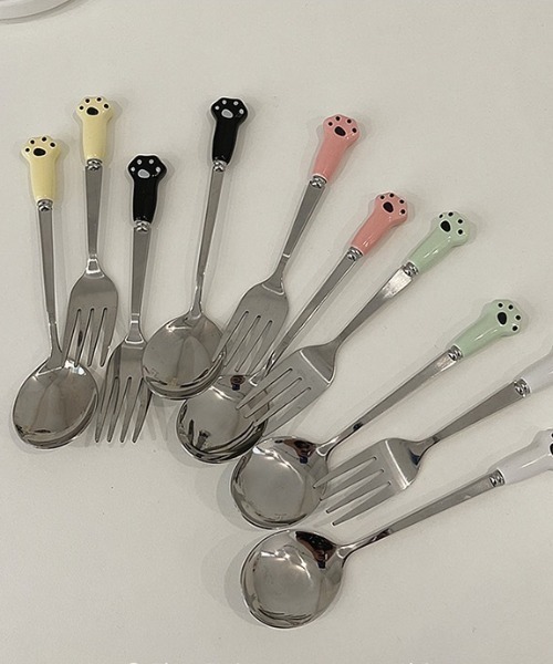 Made in I（メイドインアイ）の「アニマルカトラリー２本セット（カトラリー・レディース・ホワイト/ピンク/アイボリー/ブラック・FREE）」の6枚目の写真