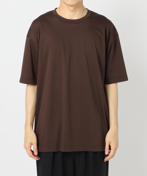 EDIFICE(エディフィス)の「《追加販売》アルビニスタ スムース クルーネック Tシャツ(Tシャツ/カットソー・メンズ・ブラウン/ライトグレー/ブラック/ブルー系その他/ホワイト・SMALL/LARGE/MEDIUM)」の12枚目の写真