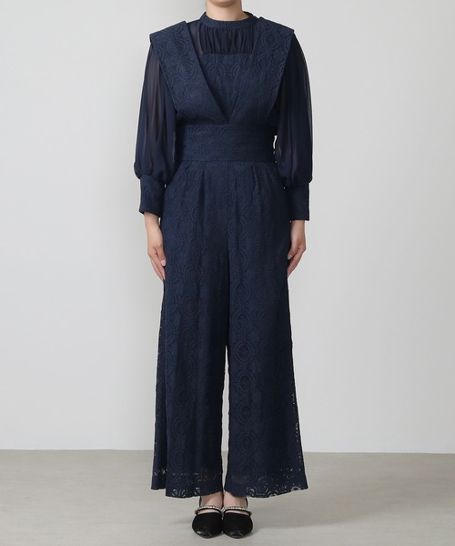 kana カナ　M レース セットアップ パンツ パーティー ドレス 結婚式 幾何学柄 レース セットアップ パンツ パーティー ドレス 結婚式