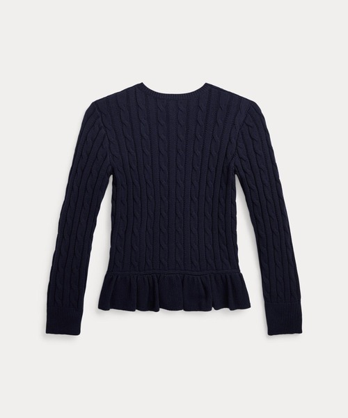 ケーブルニット コットン ペプラム カーディガン（カーディガン/ボレロ