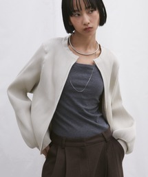 Aunt Marie's | 【新色追加！】ジップリブニットカーディガン(カーディガン/ボレロ)