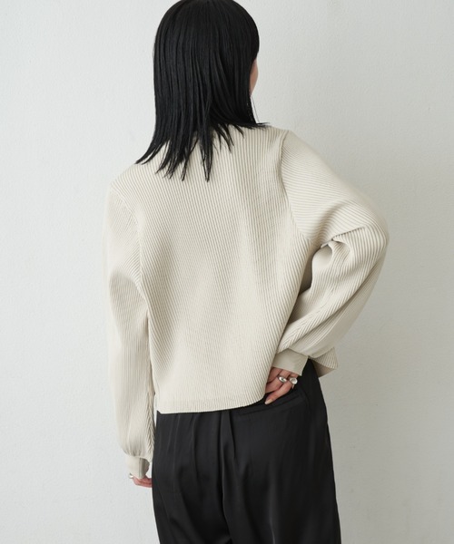 Aunt Marie's（アントマリーズ）の「【新色追加！】ジップリブニットカーディガン（カーディガン/ボレロ・レディース・アイボリー/ブラック/ブルー/ピンク・FREE）」の8枚目の写真