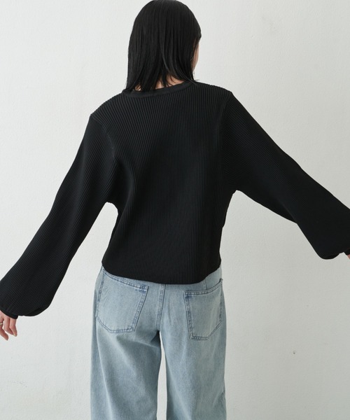 Aunt Marie's（アントマリーズ）の「【新色追加！】ジップリブニットカーディガン（カーディガン/ボレロ・レディース・アイボリー/ブラック/ブルー/ピンク・FREE）」の16枚目の写真