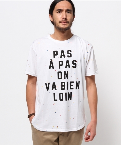 WEGO（ウィゴー）の「WEGO/スプラッタープリントTシャツ（Tシャツ/カットソー・メンズ・ホワイト/杢グレー・MEDIUM/LARGE）」の12枚目の写真