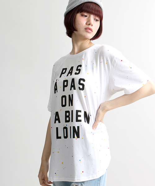 WEGO（ウィゴー）の「WEGO/スプラッタープリントTシャツ（Tシャツ/カットソー・メンズ・ホワイト/杢グレー・MEDIUM/LARGE）」の11枚目の写真
