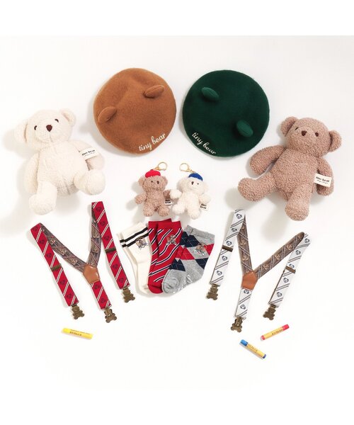 apres les cours（アプレレクール）の「tiny bear 耳付きベレー帽（ハンチング/ベレー帽・キッズ・ブラウン/グリーン・50/54）」の8枚目の写真