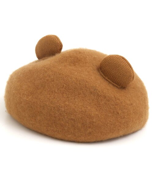 apres les cours（アプレレクール）の「tiny bear 耳付きベレー帽（ハンチング/ベレー帽・キッズ・ブラウン/グリーン・50/54）」の11枚目の写真