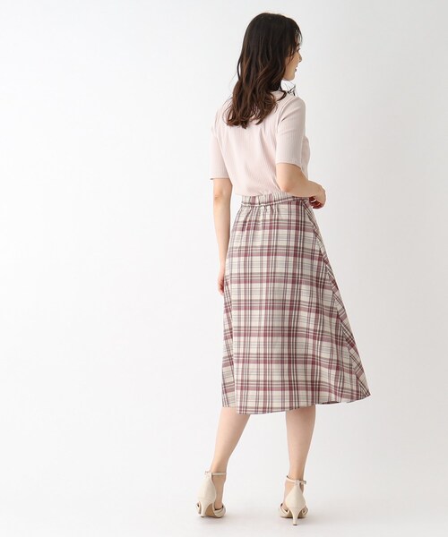 index（インデックス）の「チェックフレアスカート【イージーアイロン  