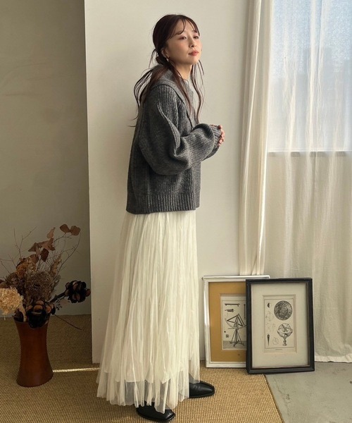 LOWRYS FARM（ローリーズファーム）の「アシメカタボタンネップＬＳ  968918（ニット/セーター・レディース・ベージュ/グレー/オレンジ/アイボリー・FREE）」の11枚目の写真