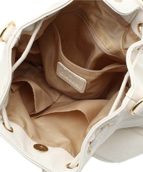 DISCOAT(ディスコート)の「【Discoat】バンブータッセル巾着2wayrリュック(バックパック/リュック・レディース・ベージュ/オフホワイト/ブラック・フリ-)」の8枚目の写真