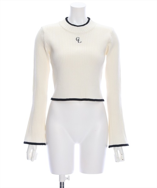 clear(クリア)の「ワンポイント刺繍フレアスリーブニットトップス(ニット/セーター・レディース・オフホワイト/グレイッシュベージュ/ブラック・F)」の22枚目の写真