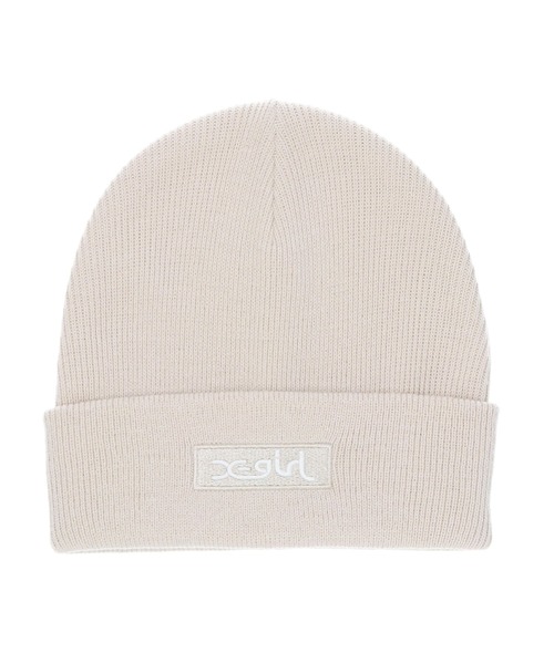 X-girl(エックスガール)の「BOX LOGO KNIT CAP(ニットキャップ/ビーニー・レディース・オレンジ/ブラック/ライトグレー・ONE SIZE)」の3枚目の写真
