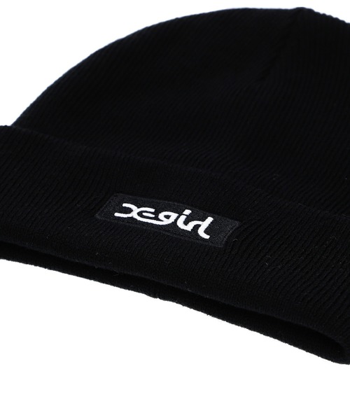 X-girl(エックスガール)の「BOX LOGO KNIT CAP(ニットキャップ/ビーニー・レディース・オレンジ/ブラック/ライトグレー・ONE SIZE)」の5枚目の写真