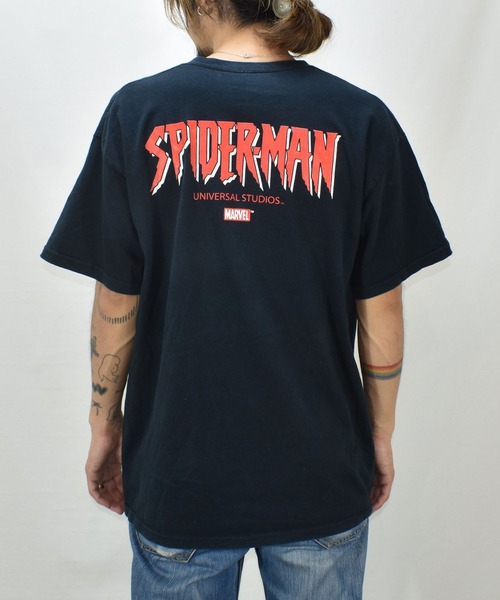 MARVEL（マーベル）の「【ヴィンテージ古着】MARVEL / マーベル SPIDERMAN スパイダーマン プリントTシャツ（Tシャツ/カットソー・メンズ・ブラック・LARGE）」の9枚目の写真