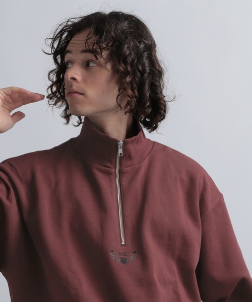 HARE（ハレ）の「ウラケロゴハーフジップスウェット(HARE)（スウェット・メンズ・レッド/ブラック/ホワイト/オレンジ/ブルー・MEDIUM/SMALL）」の5枚目の写真