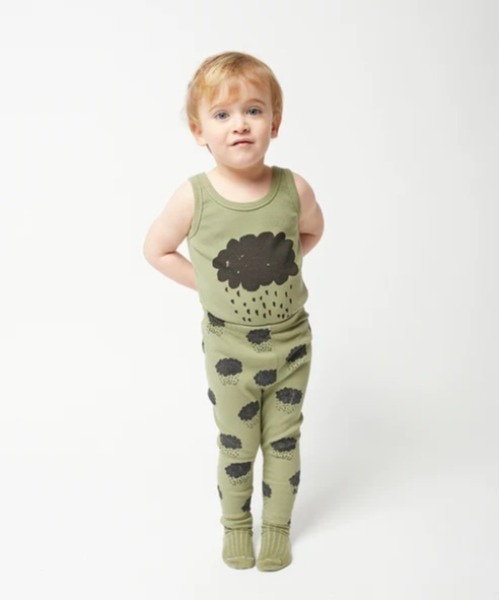 BOBO CHOSES（ボボショーズ）の「Clouds allover leggings（レギンス/スパッツ・キッズ・オリーブ・18-24MONTH/12-18MONTH/2-3YEAR/6-12MONTH）」の2枚目の写真