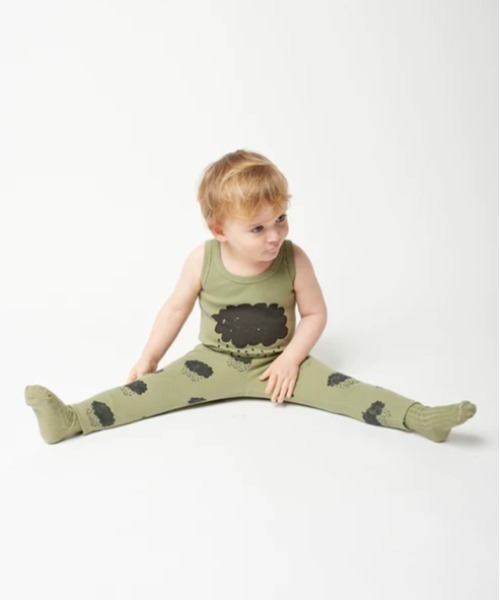 BOBO CHOSES（ボボショーズ）の「Clouds allover leggings（レギンス/スパッツ・キッズ・オリーブ・18-24MONTH/12-18MONTH/2-3YEAR/6-12MONTH）」の3枚目の写真