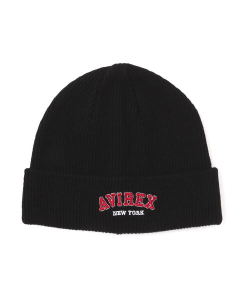 AVIREX(アヴィレックス)の「LOGO WATCH CAP / ロゴ ワッチ キャップ / ビーニー / AVIREX / アヴィレックス(ニットキャップ/ビーニー・メンズ・ブラウン/オレンジ/ブラック/ブルー/グレー/ホワイト系2・F)」の3枚目の写真