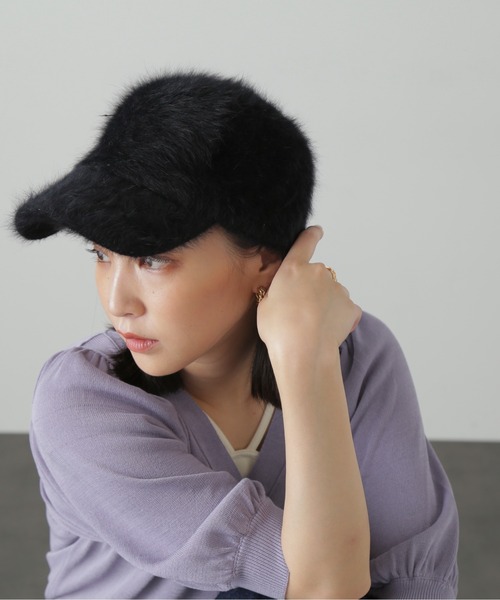 FREE'S MART（フリーズマート）の「◆シャギーキャップ（キャップ・レディース・ブラック/グレー系その他・ﾌﾘ-/FREE）」の2枚目の写真