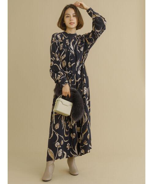 Te chichi CLASSIC（テチチクラシック）の「【ipeker】プリントワンピース（ワンピース・レディース・ブラック/イエロー・F）」の2枚目の写真
