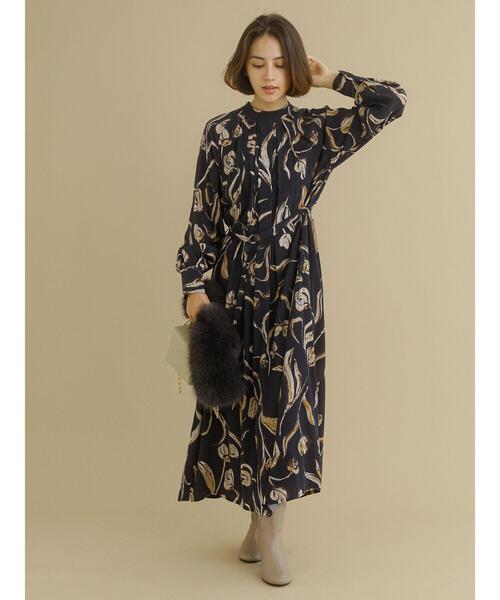 Te chichi CLASSIC（テチチクラシック）の「【ipeker】プリントワンピース（ワンピース・レディース・ブラック/イエロー・F）」の6枚目の写真