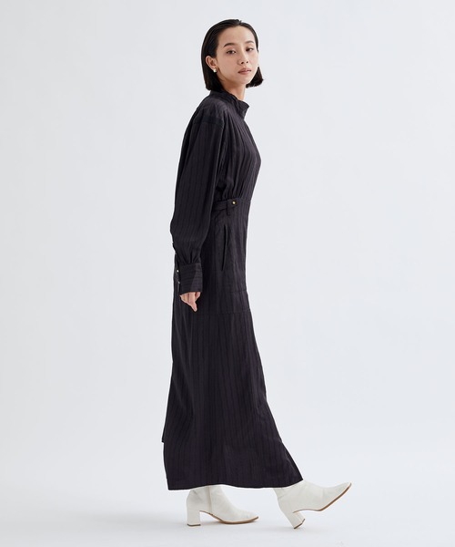 PHOTOCOPIEU(フォトコピュー)の「【PHOTOCOPIEU/フォトコピュー】GATHERD DRESS/ギャザードレス(ドレス・レディース・ブラック・36/38)」の4枚目の写真