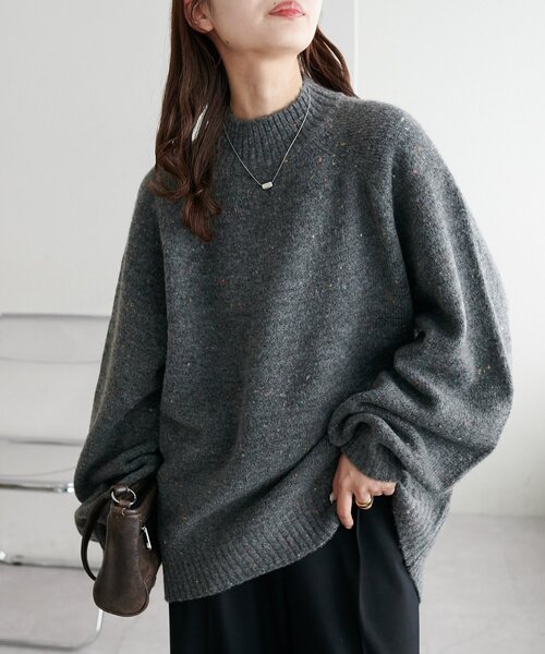 新色追加!/WEB限定】ラグランハイネックニットプルオーバー（ニット
