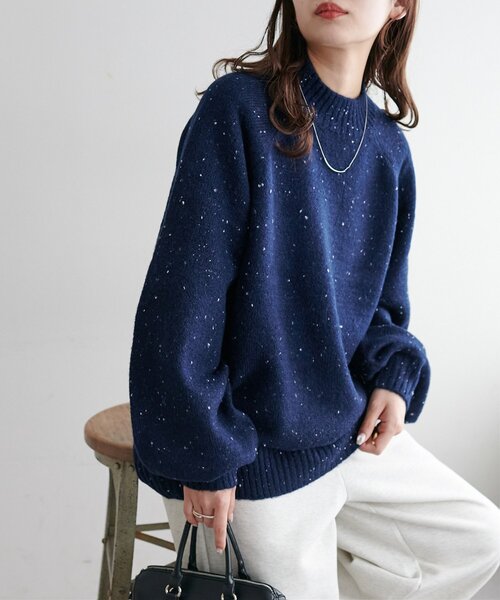 新色追加!/WEB限定】ラグランハイネックニットプルオーバー（ニット