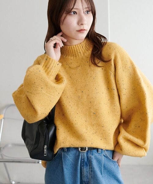 新色追加!/WEB限定】ラグランハイネックニットプルオーバー（ニット