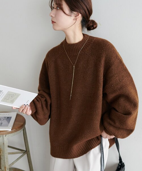 セール】【新色追加!/WEB限定】ラグランハイネックニットプルオーバー