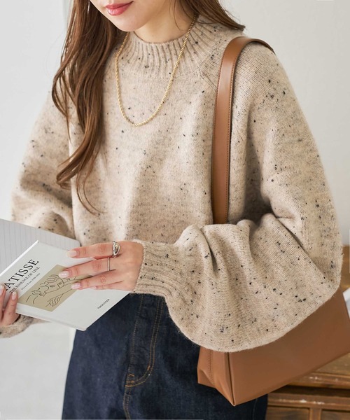 セール】【新色追加!/WEB限定】ラグランハイネックニットプルオーバー