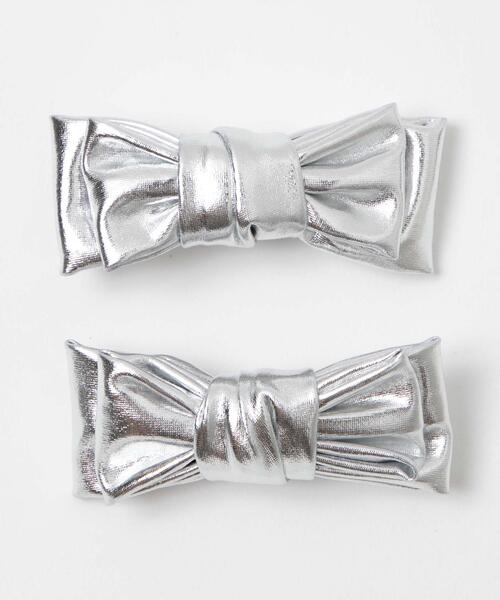 WEGO(ウィゴー)の「WEGO/【2点セット】パデッドリボンクリップ(バレッタ/ヘアクリップ・レディース・ブラック/シルバー・FREE)」の4枚目の写真