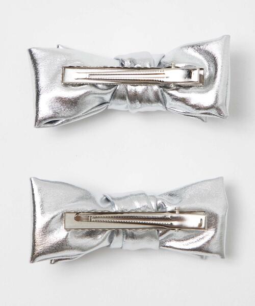 WEGO(ウィゴー)の「WEGO/【2点セット】パデッドリボンクリップ(バレッタ/ヘアクリップ・レディース・ブラック/シルバー・FREE)」の5枚目の写真