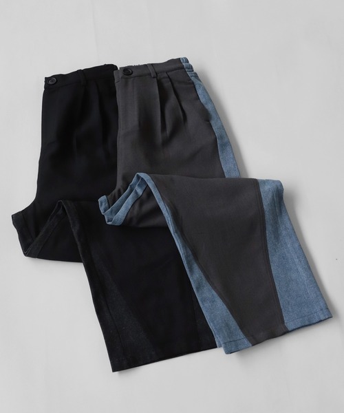 OWNth(オンス)の「バイカラーデニムドッキングテーパードパンツ(デニムパンツ・レディース・ブラック/グレー・M/L)」の21枚目の写真