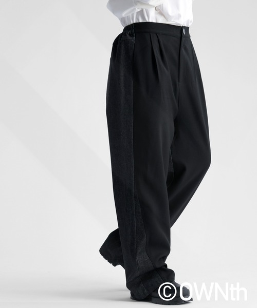 OWNth(オンス)の「バイカラーデニムドッキングテーパードパンツ(デニムパンツ・レディース・ブラック/グレー・M/L)」の6枚目の写真