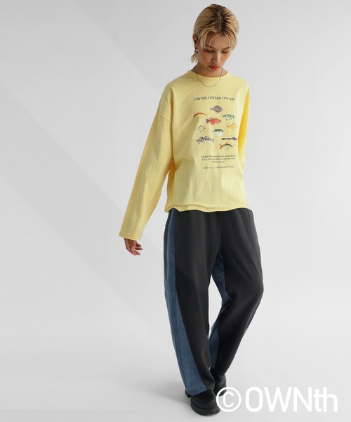 OWNth(オンス)の「バイカラーデニムドッキングテーパードパンツ(デニムパンツ・レディース・ブラック/グレー・M/L)」の14枚目の写真