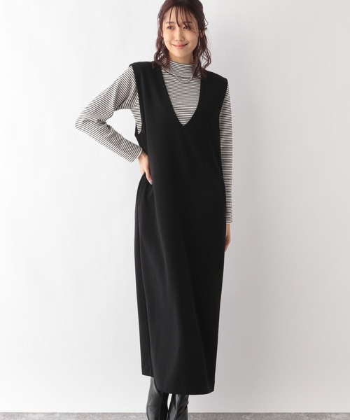 【セール】スゴラクストレッチＶネックジャンスカ/970903（ジャンパースカート）｜GLOBAL WORK（グローバルワーク）