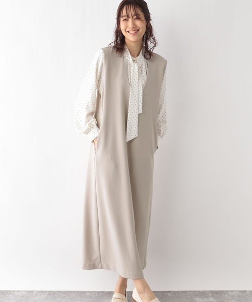 【セール】スゴラクストレッチＶネックジャンスカ/970903（ジャンパースカート）｜GLOBAL WORK（グローバルワーク）