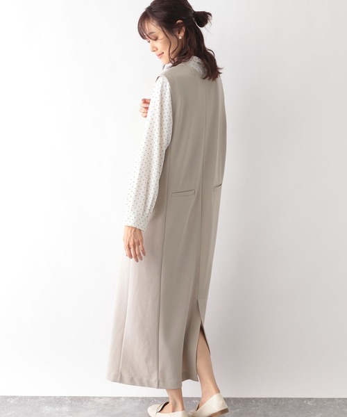 【セール】スゴラクストレッチＶネックジャンスカ/970903（ジャンパースカート）｜GLOBAL WORK（グローバルワーク）