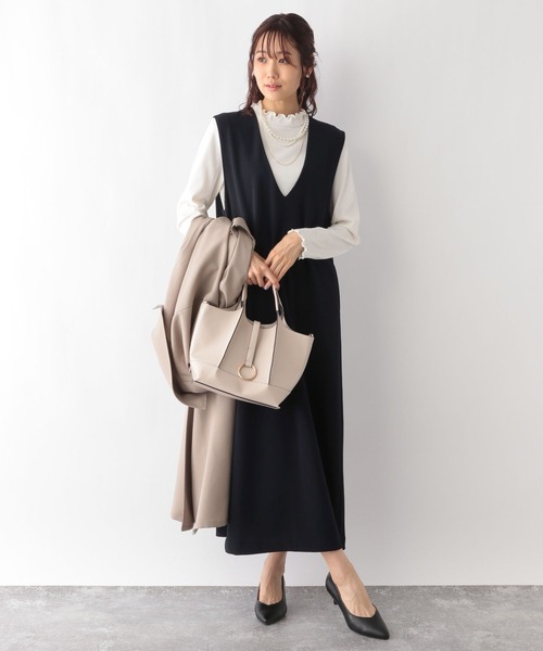 【セール】スゴラクストレッチＶネックジャンスカ/970903（ジャンパースカート）｜GLOBAL WORK（グローバルワーク）